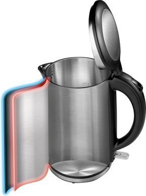 Gorenje Електрочайник, 1,5л, подвійні стінки, Strix контроль, нерж. K15DWS фото