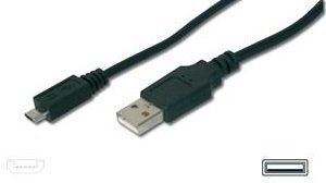 Digitus USB 2.0 (AM/microB) 1m, black AK-300127-010-S фото