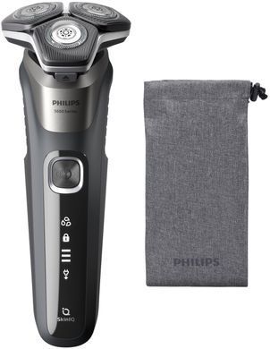 Philips Бритва електр. роторна Series 5000, 9Вт, бритв.головок-3, Li-Ion, сух.+волог., тример, сірий S5887/10 фото