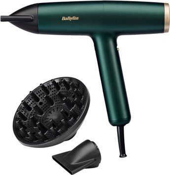 BaByliss Фен Air Power Pro, 1700Вт, 3 режими, дифузор, іоніз-я, хол. обдув, зелений D6555DE фото