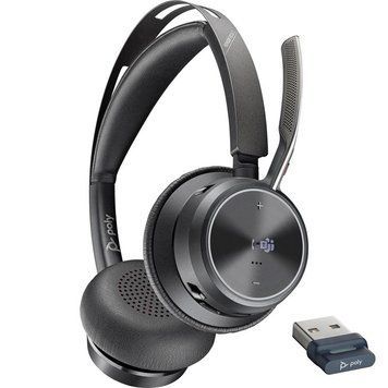 Poly Гарнітура комп'ютерна стерео On-ear Voyager Focus 2-M, USB-A, Bluetooth, всеспрямований, ANC, Acoustic fence, сертифікати Microsoft Teams, Zoom, Google Meet, чорний 77Y85AA фото