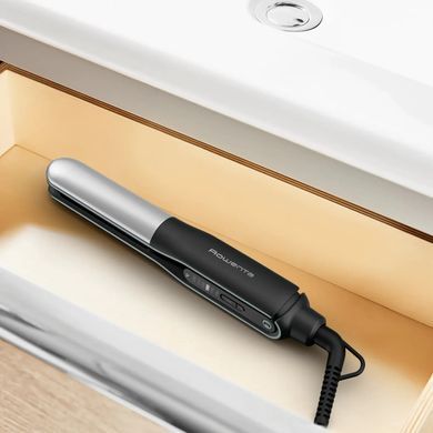 Rowenta Випрямляч Thermostyle, темп.режимів-5, 150-230С, дисплей, іонізація, кераміка, титан, чорно-сірий SF7120E0 фото