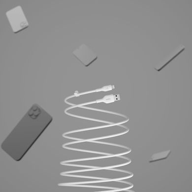 Belkin Кабель USB-A - Lightning силиконовый, с клипсой, 1м, белый CAA008BT1MWH фото