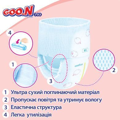 Трусики-підгузки GOO.N Plus для дітей 6-12 кг (розмір M, унісекс, 52 шт) 21001510 фото