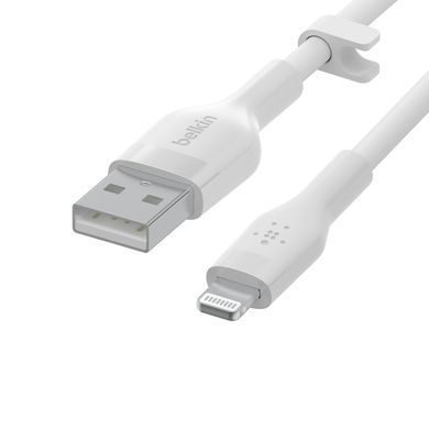 Belkin Кабель USB-A - Lightning силиконовый, с клипсой, 1м, белый CAA008BT1MWH фото