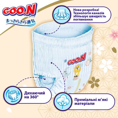 Трусики-підгузки GOO.N Premium Soft для дітей 9-14 кг (розмір 4(L), унісекс, 44 шт) F1010101-157 фото