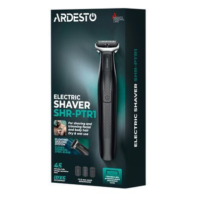 ARDESTO Бритва електр. One blade, Li-Ion, сух.+влажн., триммер, 3 насадки, сталь, черный SHR-PTR1 фото
