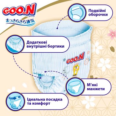 Трусики-підгузки GOO.N Premium Soft для дітей 9-14 кг (розмір 4(L), унісекс, 44 шт) F1010101-157 фото