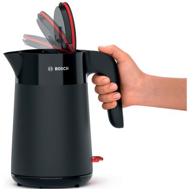 Bosch Електрочайник 1.7л, пластик, чорний TWK2M163 фото