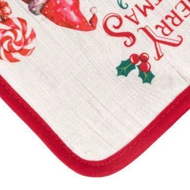 ARDESTO Набір прихваток для кухні Christmas Gingerbread 18х20см, 18х30см, 100% поліестер (верх), 100% бавовна (низ), червоний