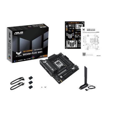 ASUS Материнcкая плата TUF GAMING B850M-PLUS WIFI7 sAM5 B850 4xDDR5 M.2 HDMI DP Wi-Fi BT mATX 90MB1MU0-M0EAY0 фото