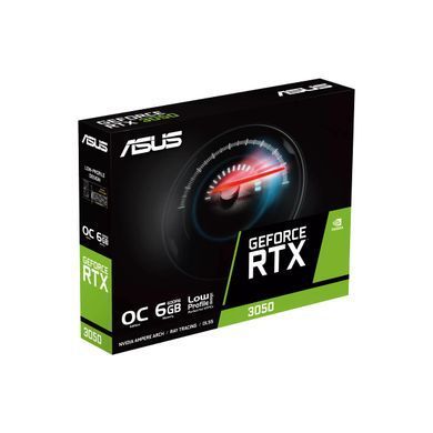 ASUS Відеокарта GeForce RTX 3050 6GB GDDR6 OC low profile RTX3050-O6G-LP-BRK 90YV0KQ0-M0NA00 фото