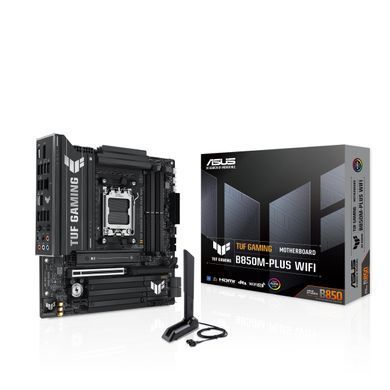 ASUS Материнcкая плата TUF GAMING B850M-PLUS WIFI7 sAM5 B850 4xDDR5 M.2 HDMI DP Wi-Fi BT mATX 90MB1MU0-M0EAY0 фото