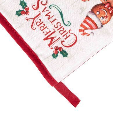 ARDESTO Набір прихваток для кухні Christmas Gingerbread 18х20см, 18х30см, 100% поліестер (верх), 100% бавовна (низ), червоний
