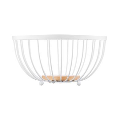 ARDESTO Корзина Midori 25х25х13см, металл, дерево, белый AR0904W фото