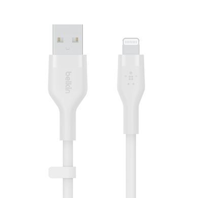 Belkin Кабель USB-A - Lightning силиконовый, с клипсой, 1м, белый CAA008BT1MWH фото