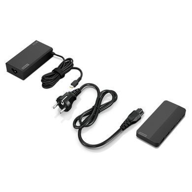 Lenovo Док-станція USB-C Dual Display Travel Dock (w/ adapter) 40B90100EU фото
