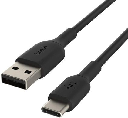 Кабель заряджання/синхронізації Belkin USB-A > USB-С, PVC, 1м, чорний CAB001BT1MBK фото