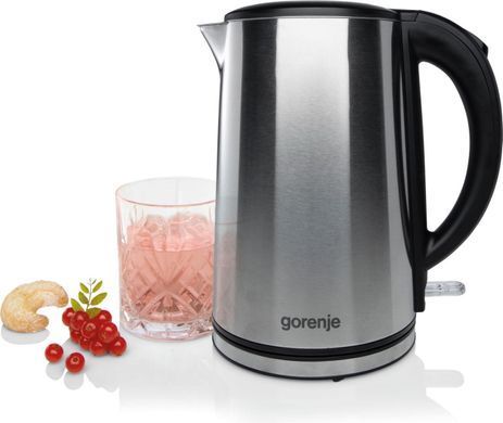 Gorenje Електрочайник, 1,5л, подвійні стінки, Strix контроль, нерж. K15DWS фото