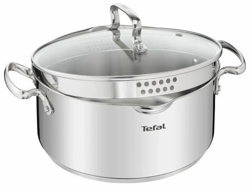 Tefal Кастрюля DUETTO+, 1.5л, с крышкой, нержавеющая сталь, стекло G7194236 фото