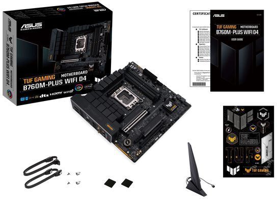 ASUS Материнcька плата TUF GAMING B760M-PLUS WIFI D4 s1700 B760 4xDDR4 M.2 HDMI DP Wi-Fi BT mATX 90MB1DG0-M0EAY0 фото