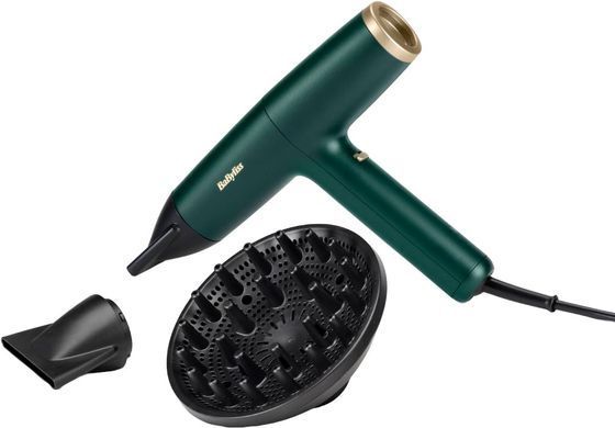 BaByliss Фен Air Power Pro, 1700Вт, 3 режими, дифузор, іоніз-я, хол. обдув, зелений D6555DE фото