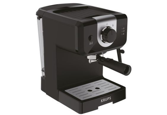 Krups Кофеварка рожоковая Opio, 1.5л, молотый, ручной капуч, подогрев чашек, черный XP320830 фото