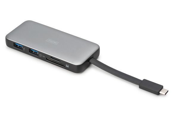 Digitus Док-станція USB-C > HDMI/2xUSB-A/USB-C/SD/MicroSD/RJ54, Travel DA-70916 фото
