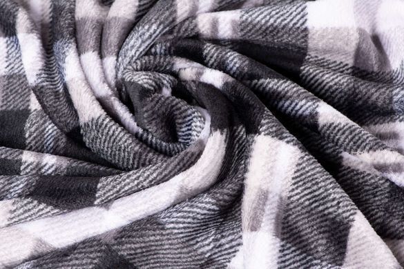 ARDESTO Плед Flannel, 160х200см, клітинка сіра, 100% поліестер