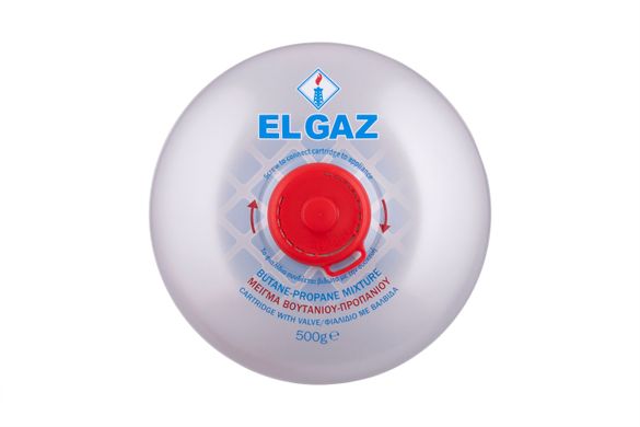 Балон-картридж газовий EL GAZ ELG-800, бутан 500 г, для газових пальників, з двошаровим клапаном, одноразовий 104ELG-800 фото