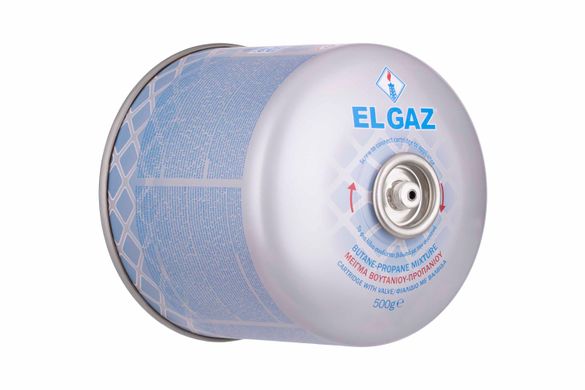 Балон-картридж газовий EL GAZ ELG-800, бутан 500 г, для газових пальників, з двошаровим клапаном, одноразовий 104ELG-800 фото