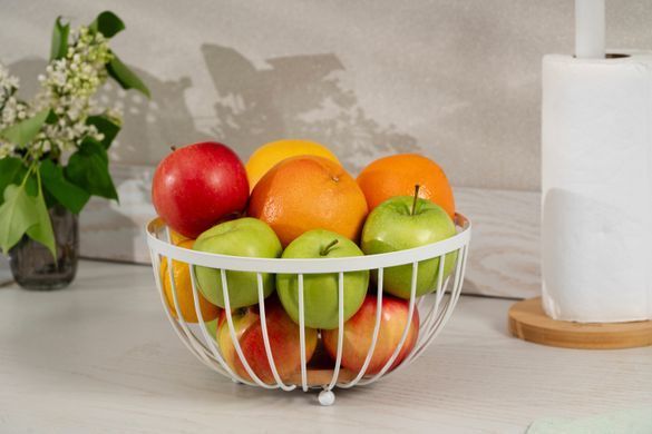ARDESTO Корзина Midori 25х25х13см, металл, дерево, белый AR0904W фото