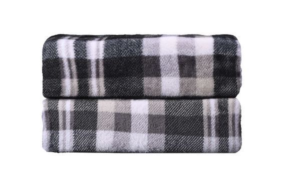 ARDESTO Плед Flannel, 160х200см, клітинка сіра, 100% поліестер