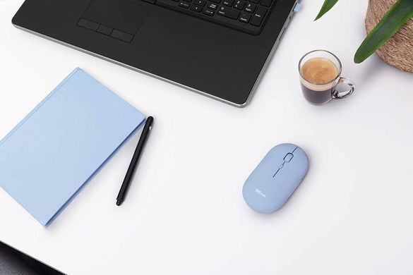 Миша Trust Puck Rechargeable Ultra-Thin BT WL Silent Blue 24126_TRUST фото