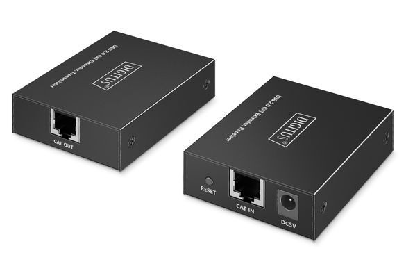 Digitus Удлинитель DIGITUS USB 2.0, для использования с кабелем Cat6, до 150 м, 4 х USB-A, черный DA-73120 фото