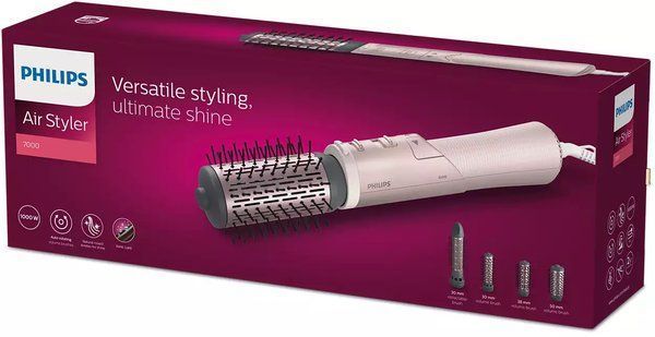 Philips Фен-щетка 7000 Series, 1000Вт, режимов-3, иониз-я, вращ., керамика, турмалин, розовый BHA735/00 фото