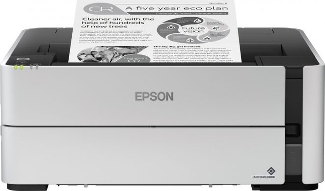 Принтер ink mono A4 Epson EcoTank M1180 39 ppm Duplex PCL USB Ethernet Wi-Fi Pigment C11CG94405 фото
