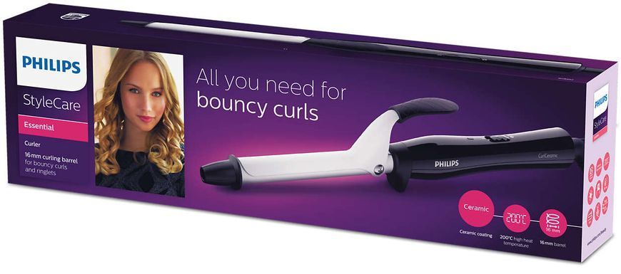 Philips Плойка StyleCare, 30Вт, темп.режимов-1, D -16mm, 200С, керамика, черный BHB862/00 фото