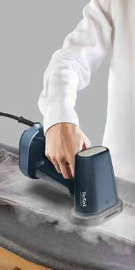 Tefal Steamer Tefal compact Pure Force, 1800W, 180ml, constant steam - 35g, ceramic soleplate, blue DT8755E0 фото