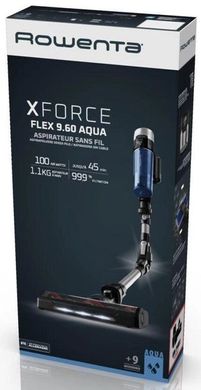 Rowenta Пилосос безпровідний X-Force 9.6 Aqua Allergy, 250Вт, конт пил -0,44л, срібно-синій RH20C0WO фото