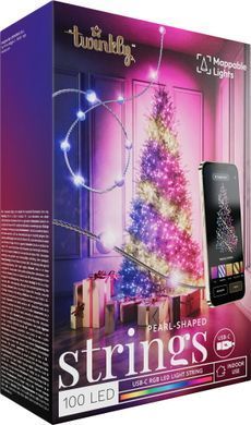 Twinkly Гірлянда Smart LED Twinkly Candies Pearl RGB 100 IP20 6м USB-C кабель прозорий без БЖ TWKP100RGB-T фото