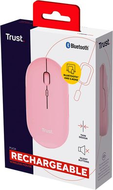 Мышь Trust Puck Rechargeable Ultra-Thin BT WL Silent Pink 24125_TRUST фото