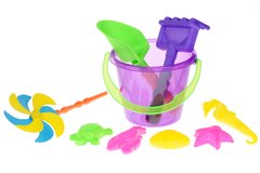 Набір для гри з піском Same Toy із Повітряною вертушкою (фіолетове відро) 9 од. HY-1206WUt-2 фото