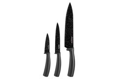 Набір ножів Ardesto Black Mars 3 пр., чорний, нержавіюча сталь, пластик AR2103BB фото