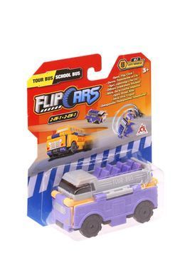 Flip Cars Машинка-трансформер 2 в 1 Туристический и Школьный автобус EU463875-10 фото