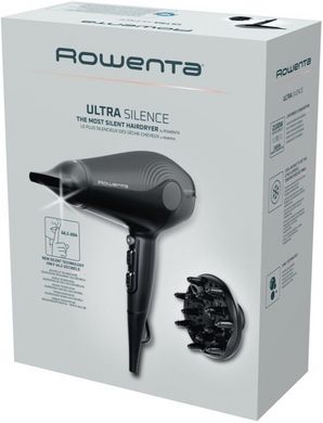 Rowenta Фен Ultra Silence, 2100Вт, 3 режими, іонізація, хол. обдув, чорний CV6430F0 фото