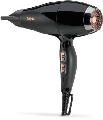 BaByliss Фен Air Power Pro, 2300Вт, режимов-3, дифузор, иониз-я, хол. обдув, керамика, черно-розовый 6716DE фото