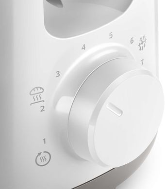 Philips Тостер Daily Collection, 1000Вт, пластик, 1 відділення, білий