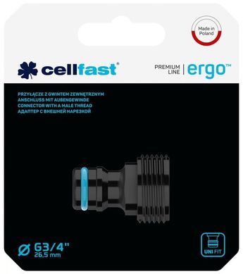 Конектор для крана Cellfast ERGO 3/4' із зовнішнім різьбленням (блістер) 53-235 фото