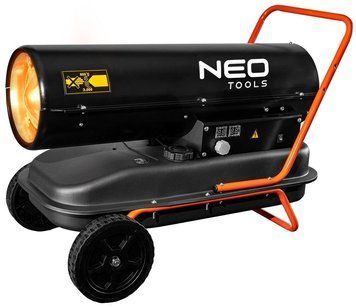 Теплова гармата дизель/гас Neo Tools, 30кВт, 750м куб./г, прямого нагріву, бак 34л, витрата палива 2.8л/г, IPX4, колеса 90-081 фото